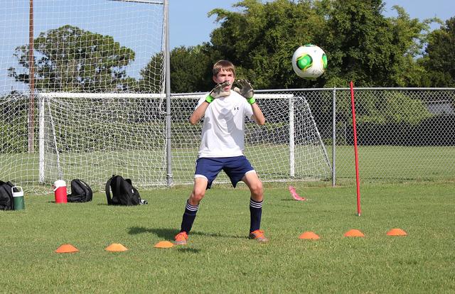 U13 Keeper Jake put through his paces