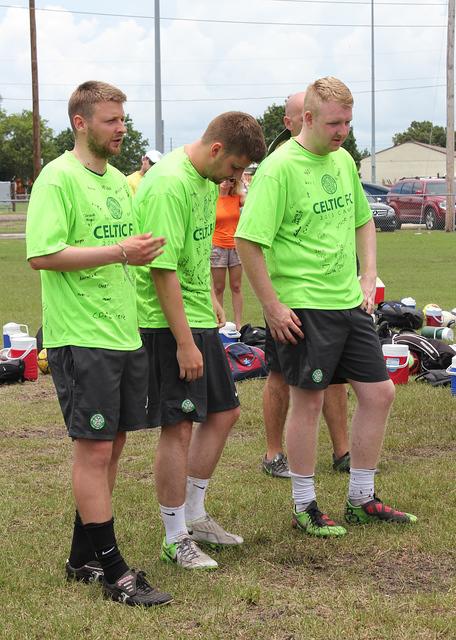 Celtic in their Camp T-Shirts