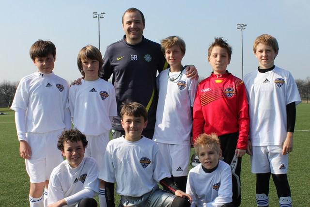 Greig Robertson and the boys at the end of Training