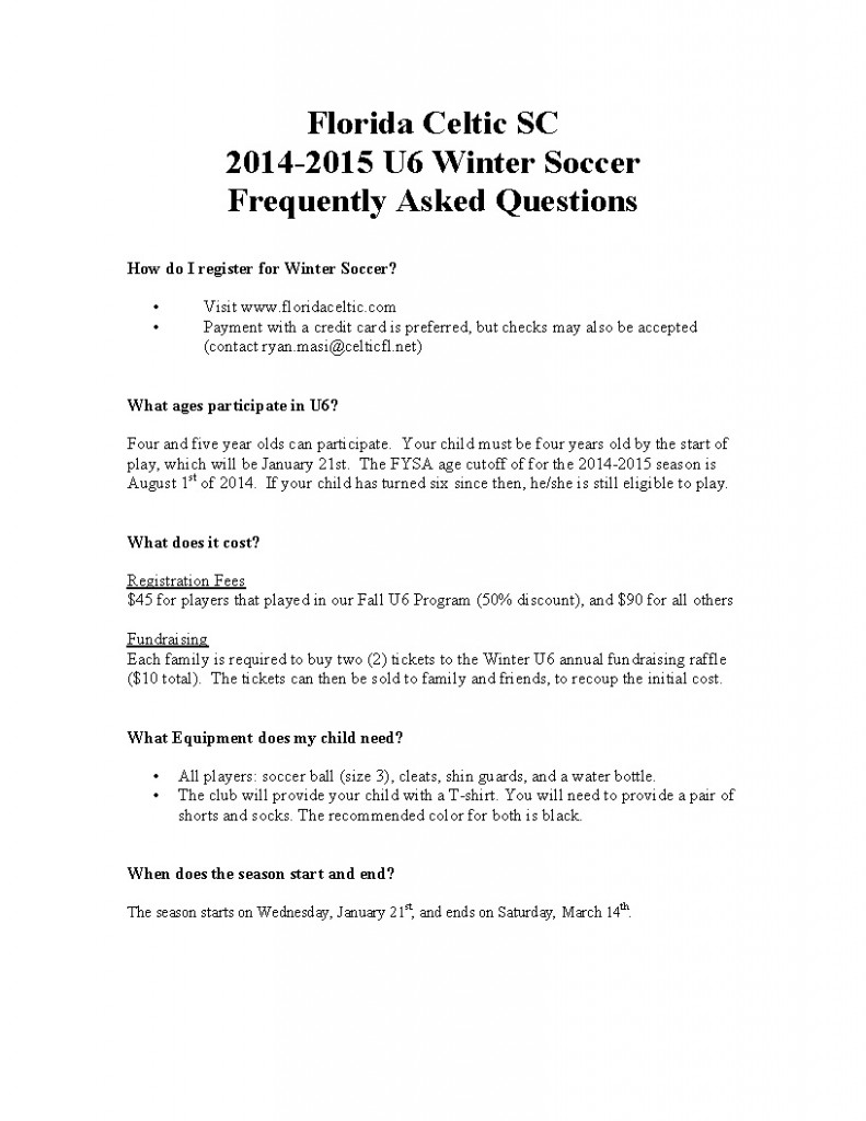 2014-2015_Celtic_U6_Winter_Soccer_FAQ_Page_1